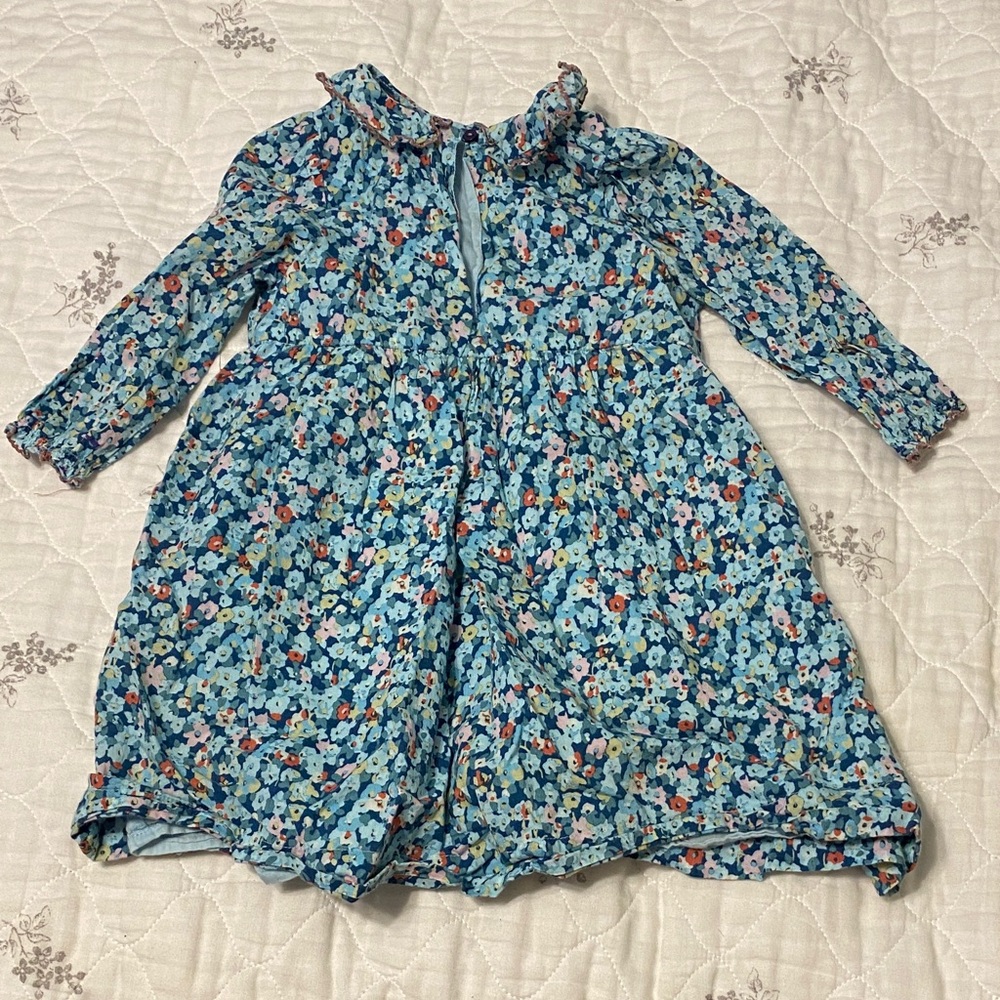 Charming Floral Kids Dress in Blue